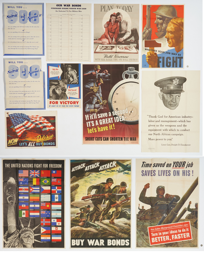 Lot 628: 12 WWII Propaganda posters