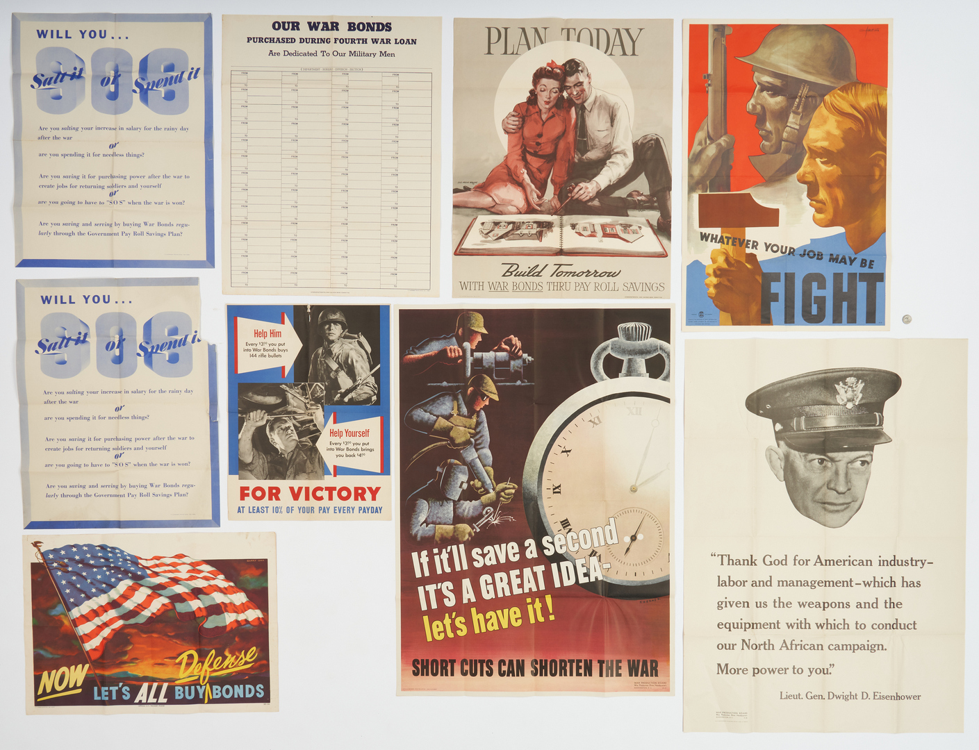 Lot 628: 12 WWII Propaganda posters