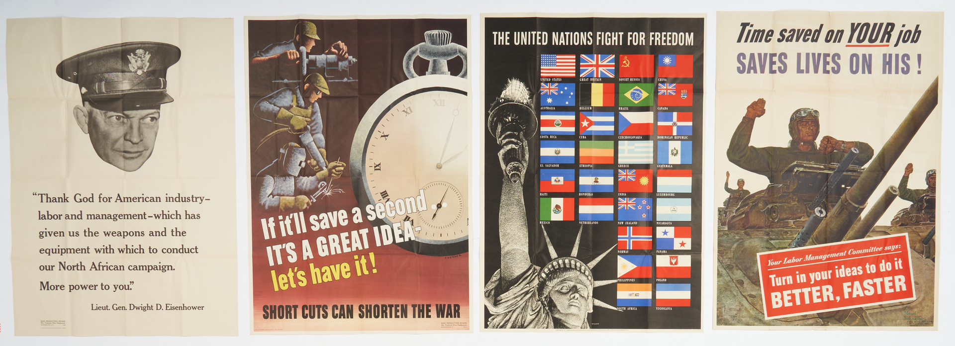 Lot 629: 4 WWII Propaganda posters