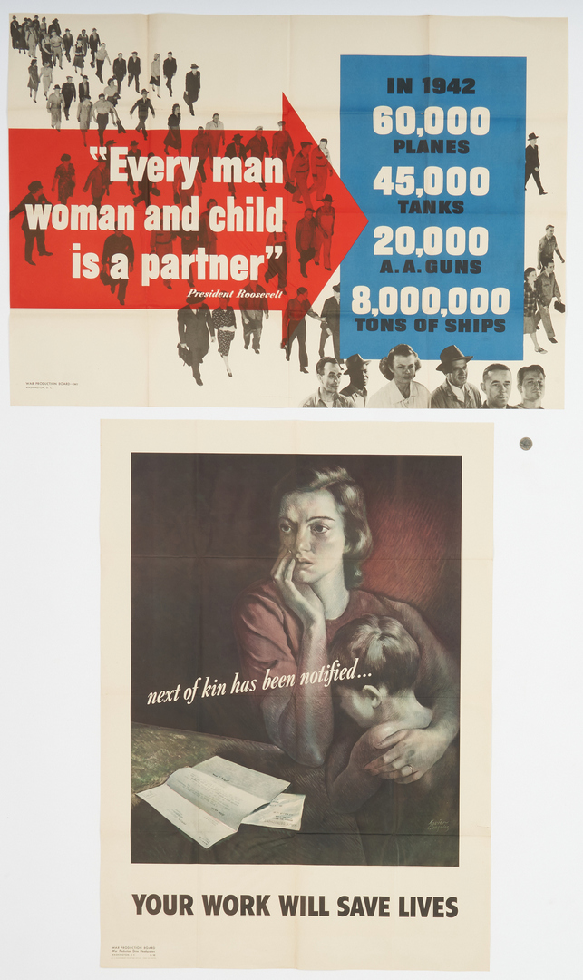 Lot 631: 12 WWII Propaganda posters inc John Atherton