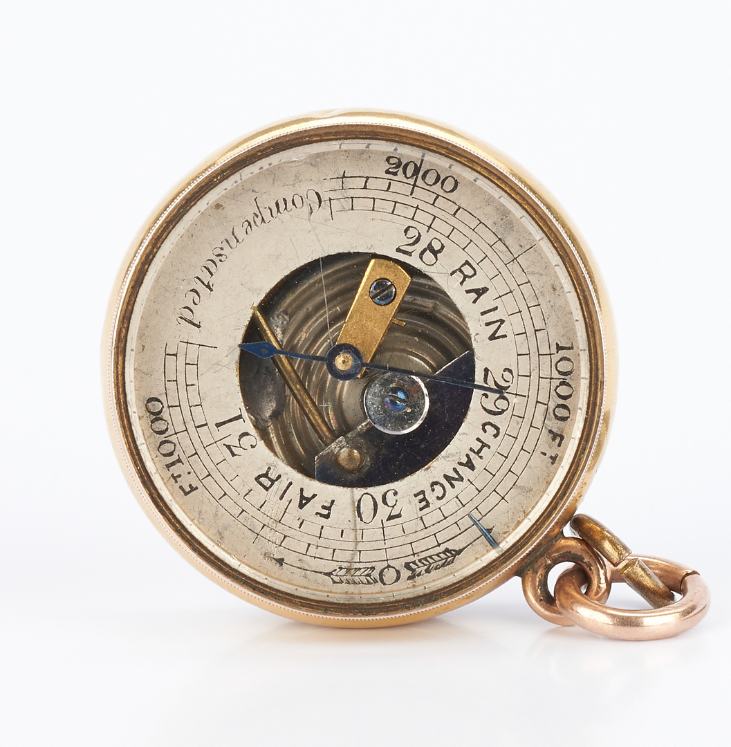 Lot 644: 18K Pocket Barometer, 19th Century