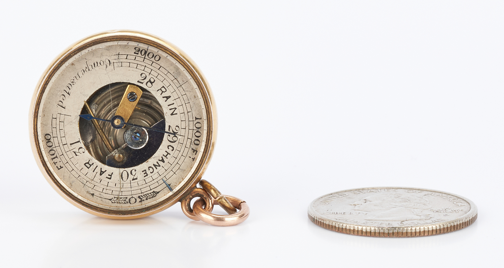 Lot 644: 18K Pocket Barometer, 19th Century