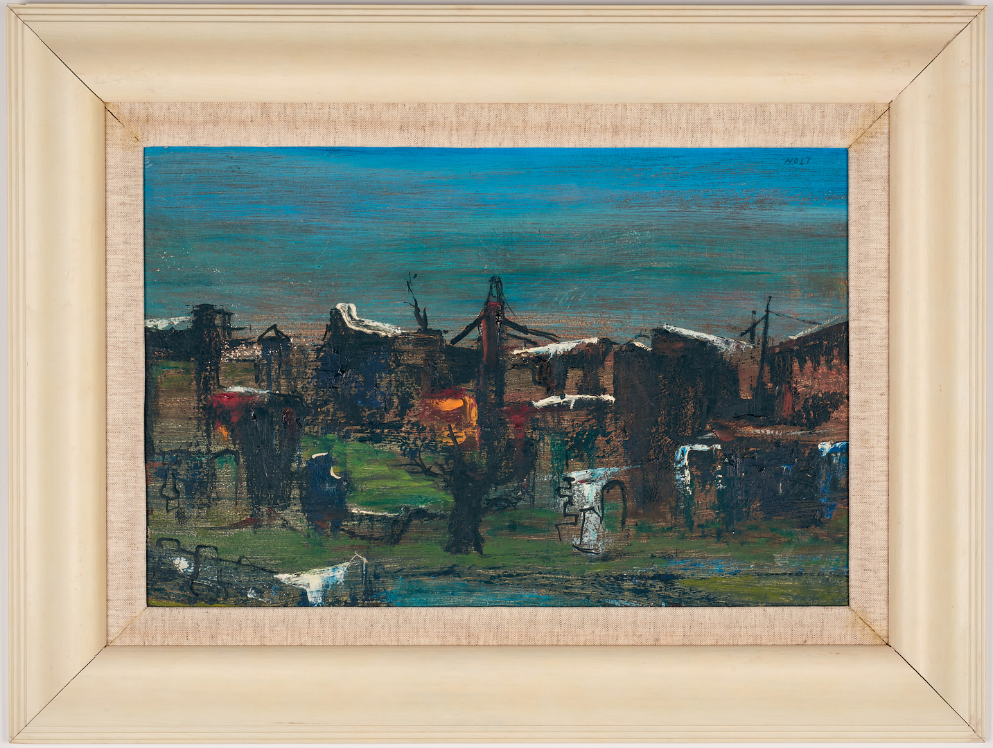 Lot 674: 2 American Oil Cityscape Paintings