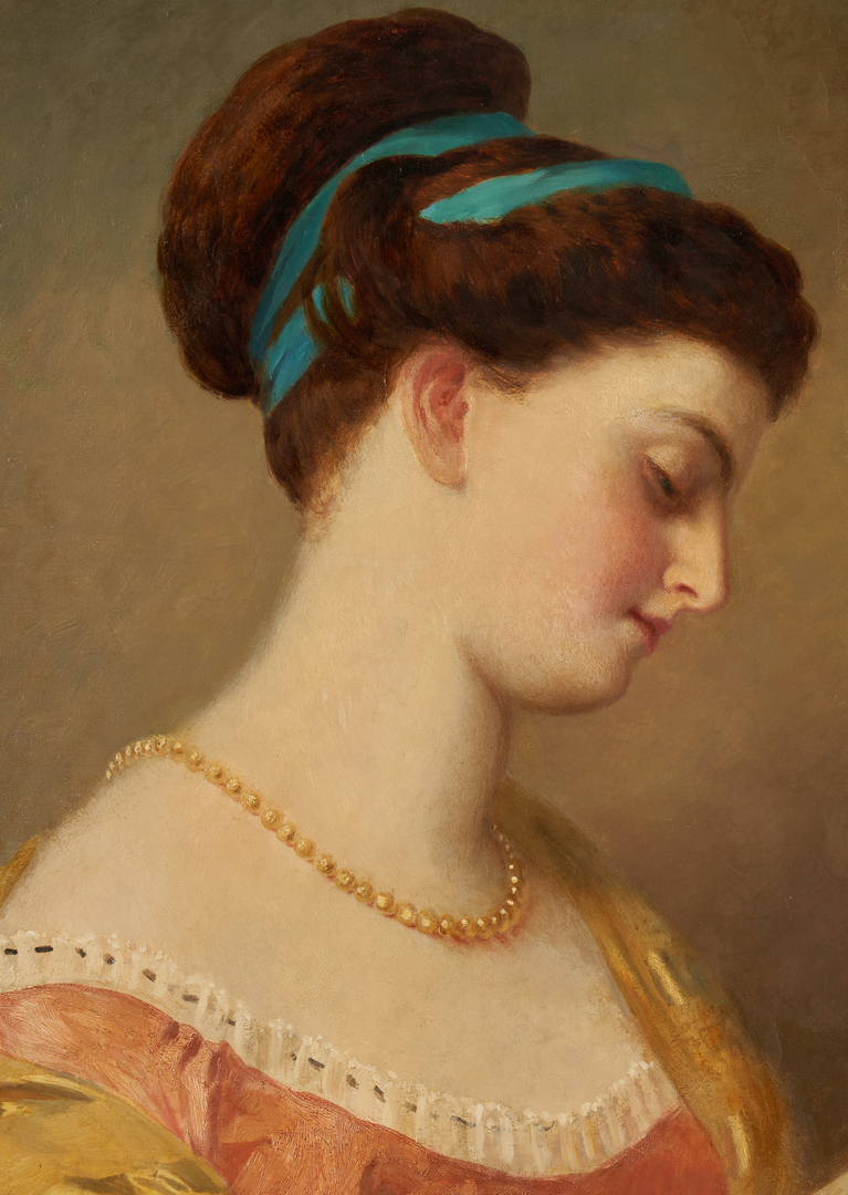 Lot 683: James Redmore O/C Portrait of a Young Woman Reading
