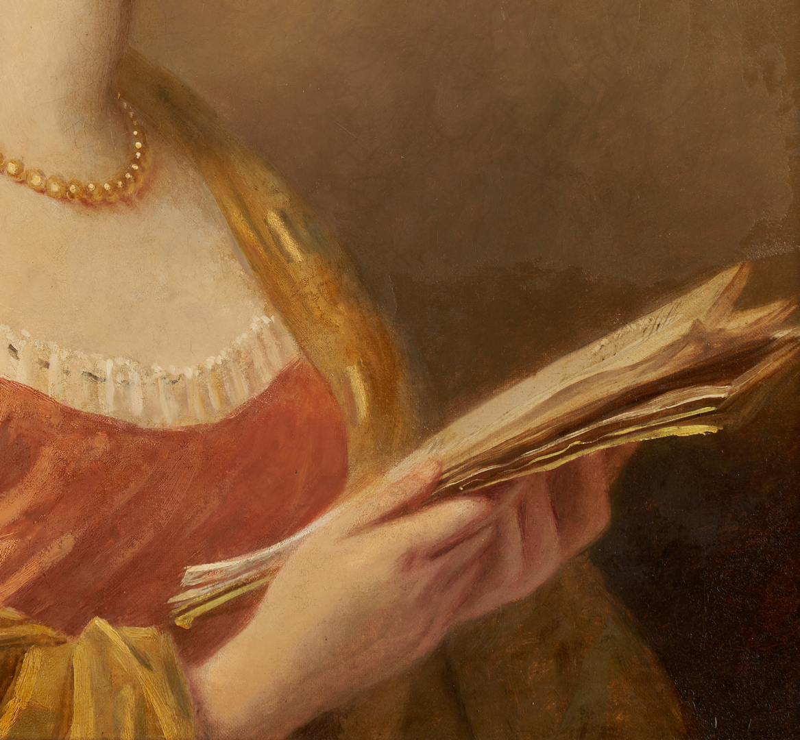 Lot 683: James Redmore O/C Portrait of a Young Woman Reading