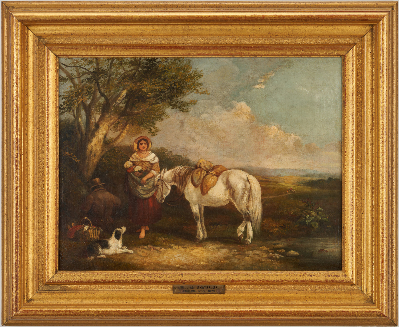 Lot 684: William Shayer O/C, "An Outing"