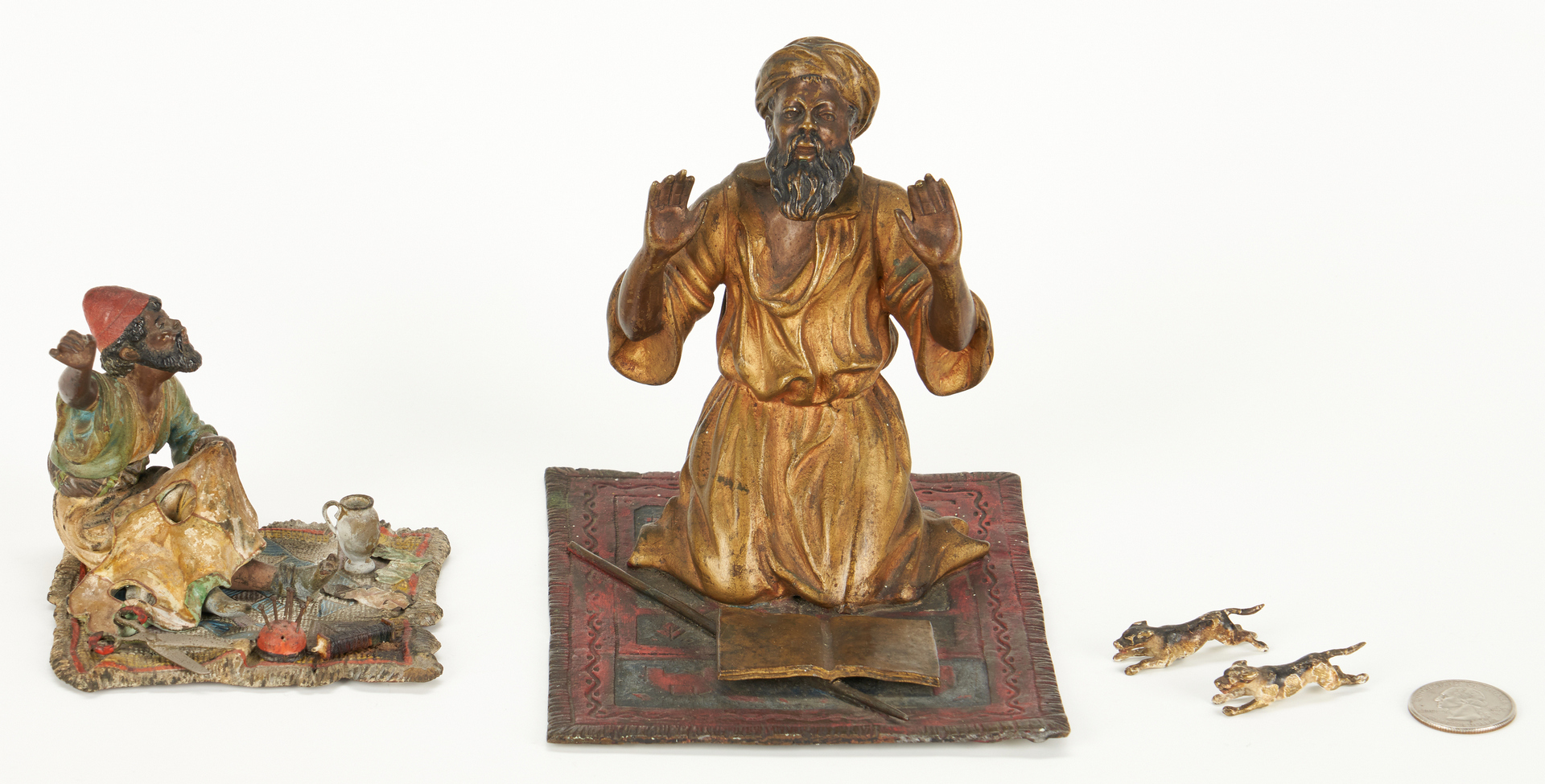 Lot 695: 2 Cold Painted Bronze Orientalist Figures