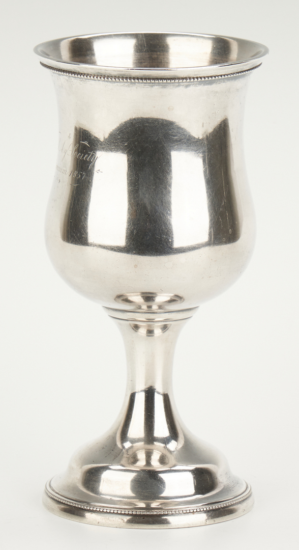 Lot 73: J. Kitts Agricultural Coin Silver Goblet