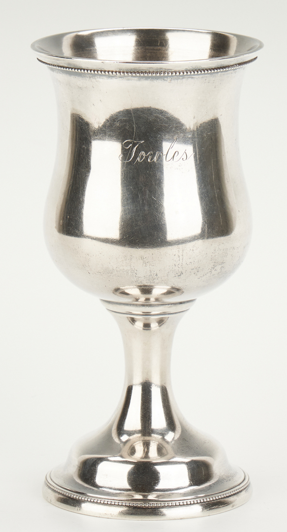 Lot 73: J. Kitts Agricultural Coin Silver Goblet
