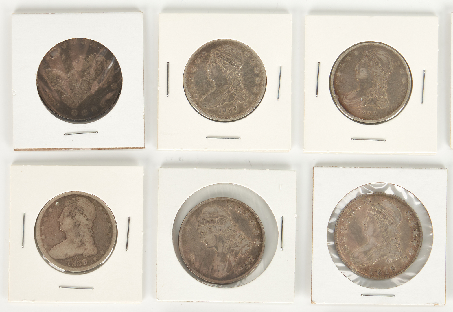 Lot 759: 16 US Capped Bust Silver Half Dollars, 1808-1839