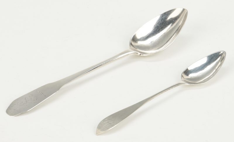 Lot 75: 2 Coin Silver Spoons inc. KY, Edward West and Thomas Phillips