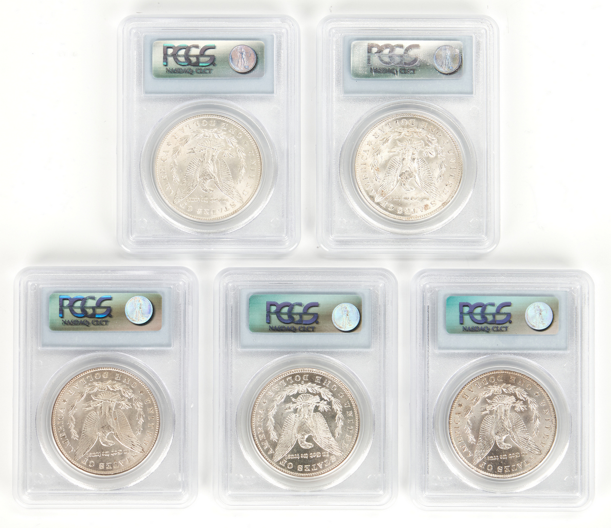 Lot 765: 10 PCGS Graded Morgan Silver Dollars, incl. MS63