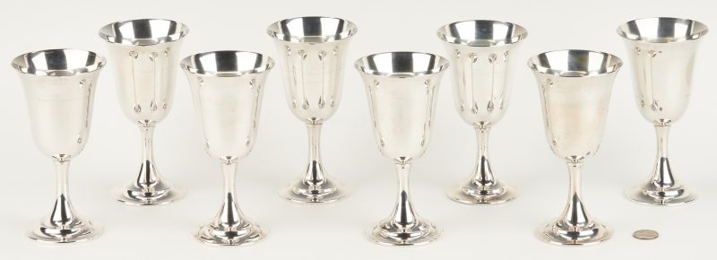 Lot 804:  8 International Lord Saybrook Sterling Silver Goblets