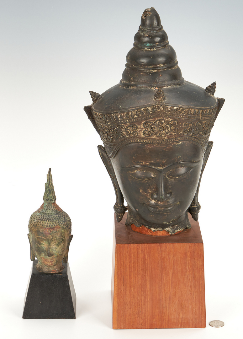 Lot 822: 4 Asian Bronzes incl. Temple Dogs & Buddha