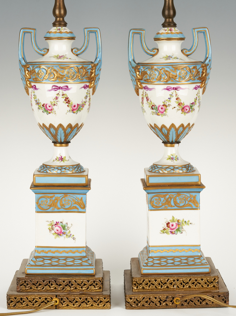 Lot 840: Lamps and decorative porcelain inc. Meissen, 5 items