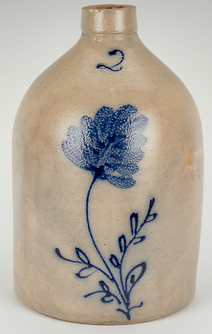 Lot 848: New York & New England Cobalt Decorated Pottery Items