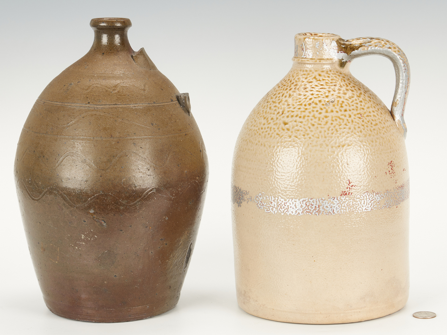 Lot 857: 2 Stoneware Jugs, incl. Tennessee