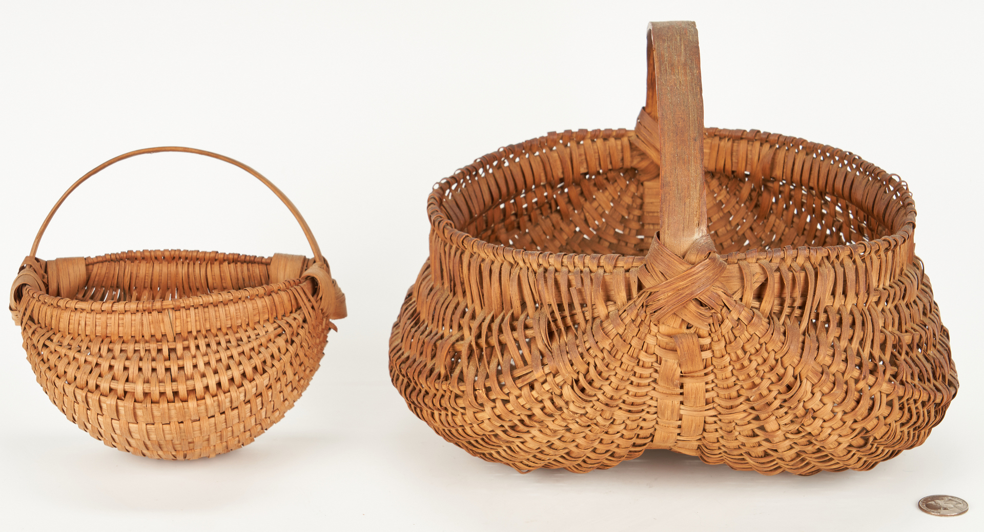 Lot 861: 6 Southern Split Oak Baskets, incl Miniatures