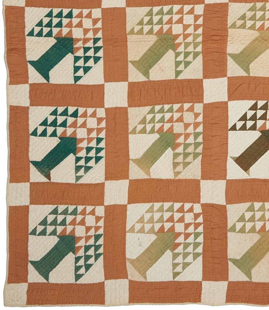 Lot 868: American Pieced Cotton Quilt, Pine Tree Pattern