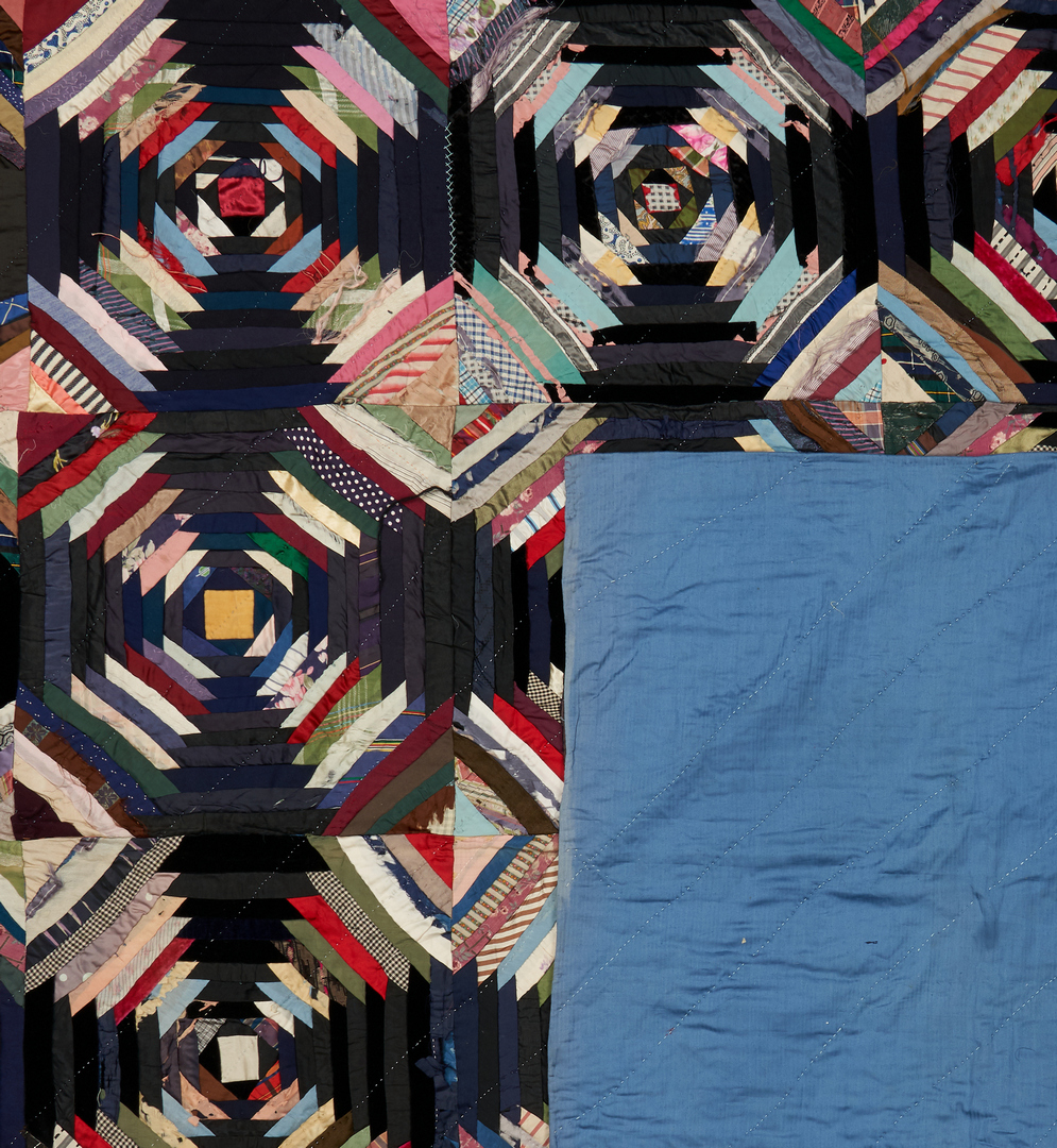 Lot 869: American  Windmill Blade/Pineapple Log Cabin Quilt