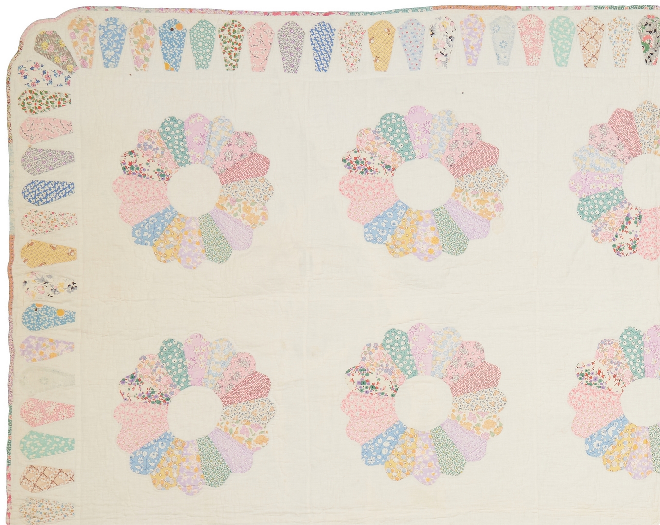 Lot 872: 2 American Quilts, LeMoyne Star & Dresden Plate Patterns