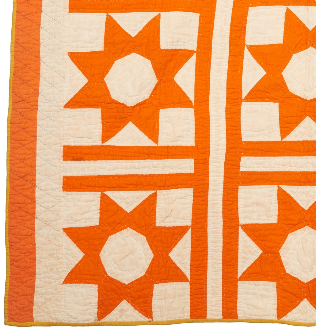 Lot 872: 2 American Quilts, LeMoyne Star & Dresden Plate Patterns
