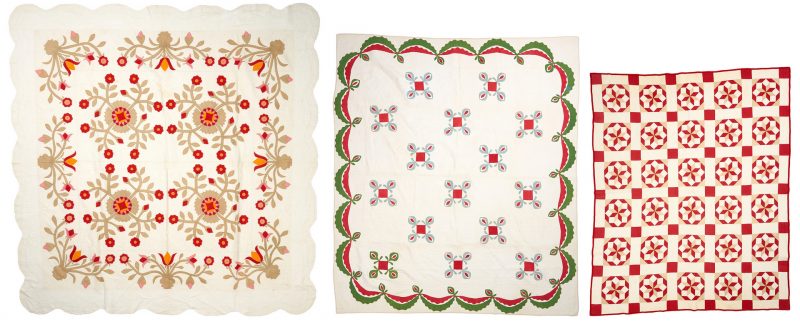 Lot 874: 3 Southern/East TN Pieced Cotton Quilts, incl. Whig Rose