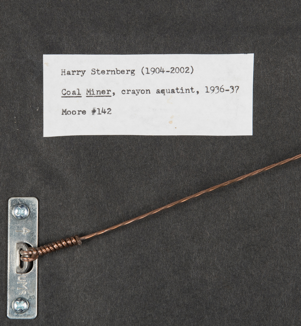 Lot 906: Harry Sternberg Crayon Aquatint, Coal Miner