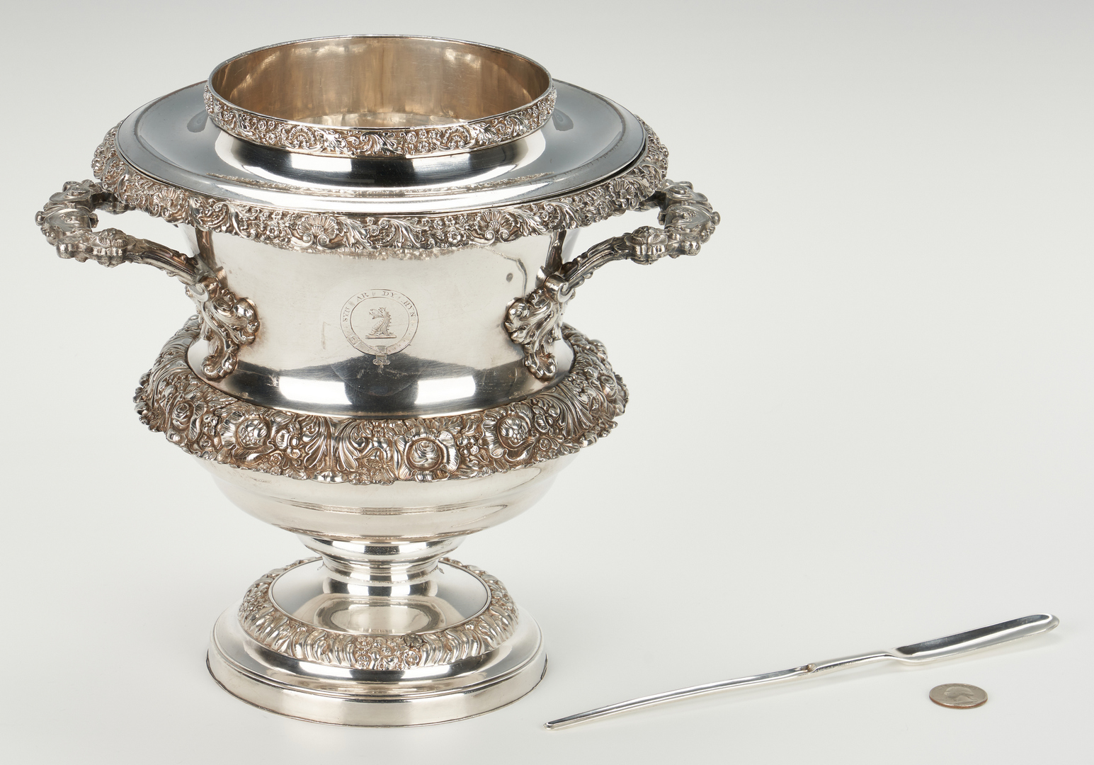 Lot 90: Silver Marrow Scoop and Old Sheffield Wine Cooler