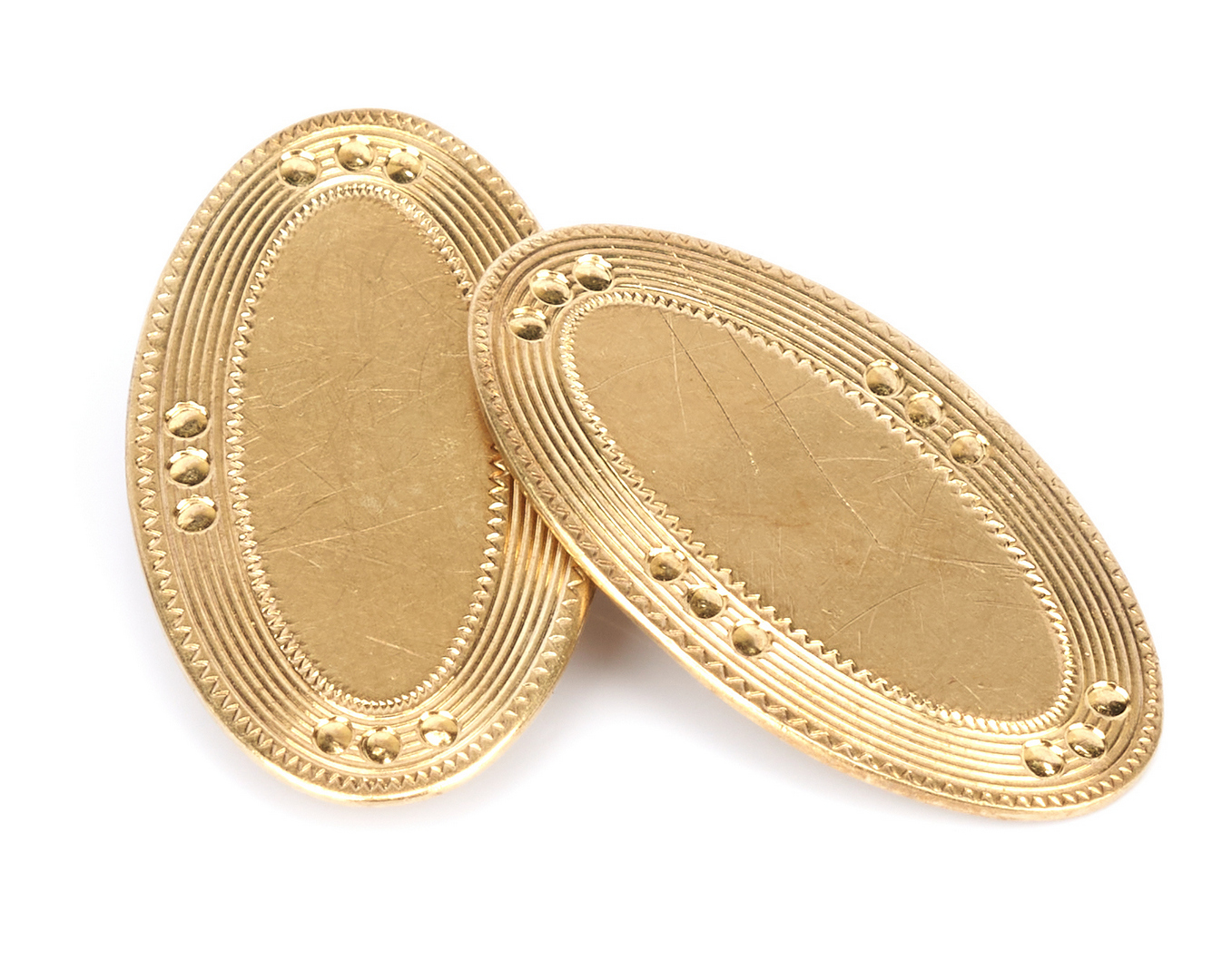 Lot 917: 3 Gold Cufflink Pairs, 10K and 14K