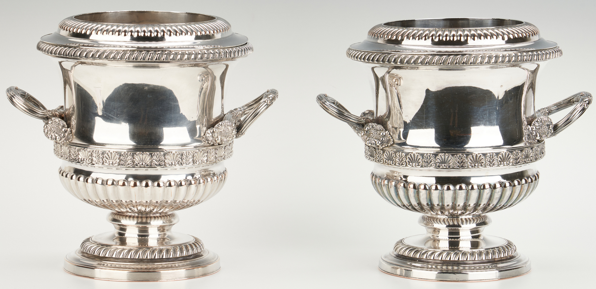 Lot 91: Pair Old Sheffield Wine Coolers