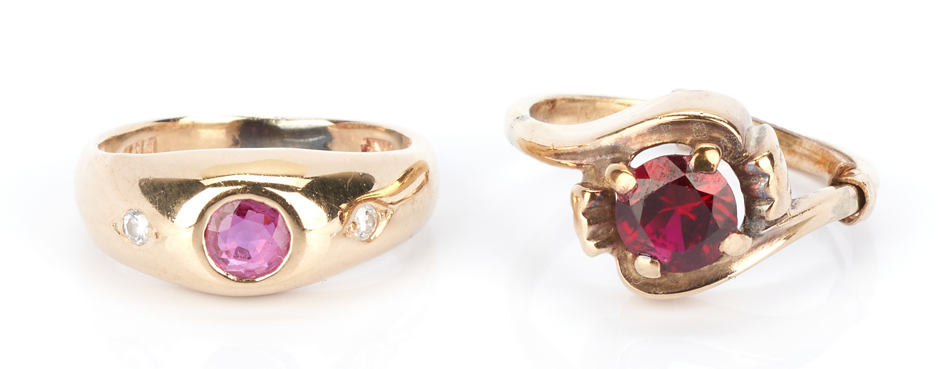 Lot 924: 5 Ladies 14K Ruby and Sapphire Rings