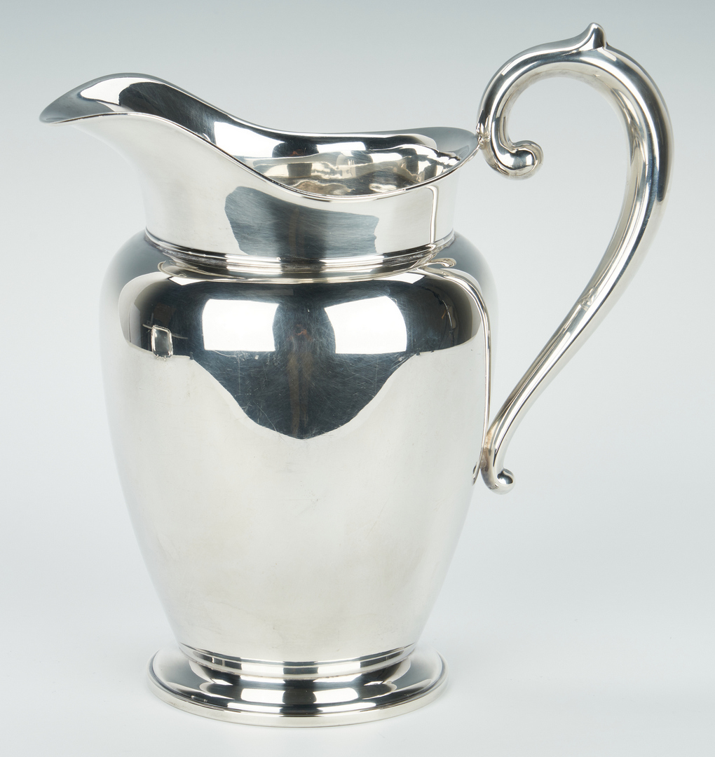 Lot 936: Sterling Water Pitcher plus small square dish