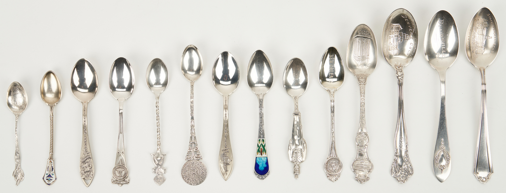 Lot 940: 67 Pcs. assorted silver inc. Souvenir Spoons, Russian Spoon
