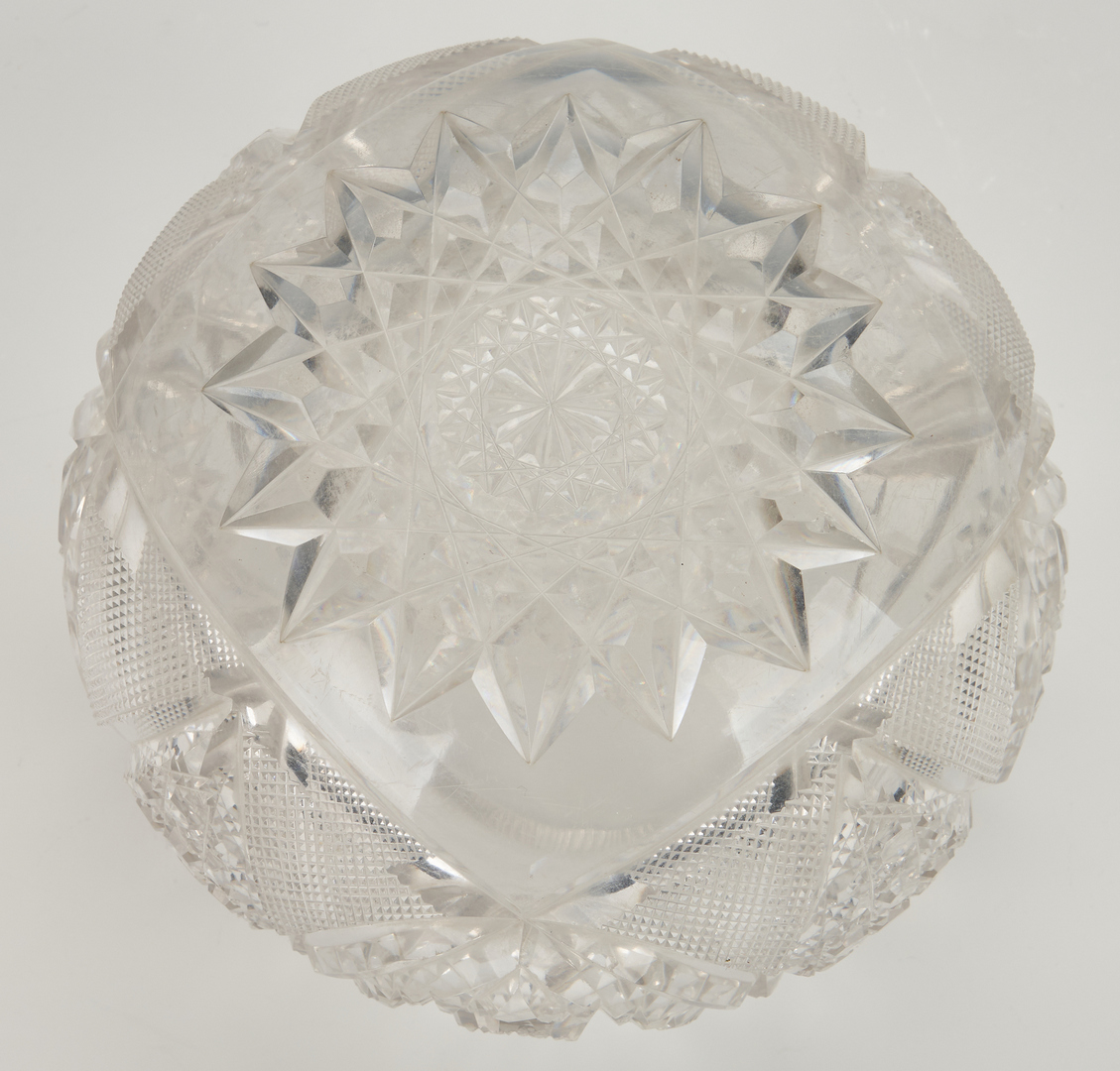 Lot 949: Pr. Cut Glass Comports, Vases and Rose Bowl