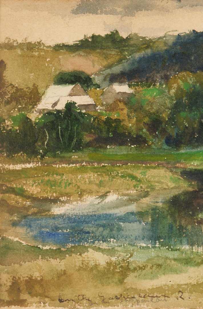 Lot 961: 19th C. watercolor, Canada Landscape