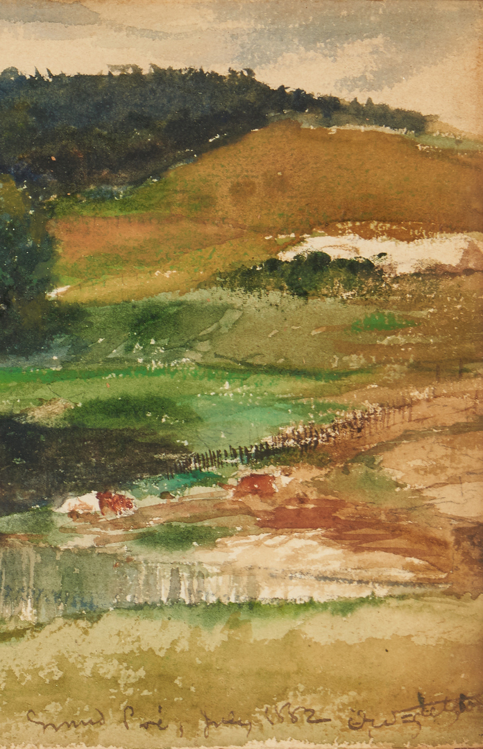 Lot 961: 19th C. watercolor, Canada Landscape