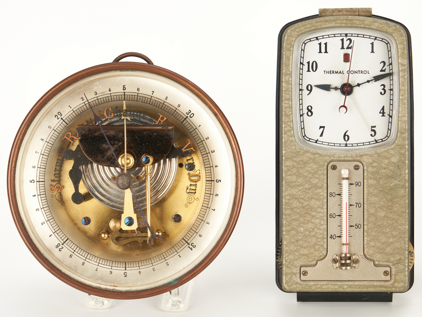 Lot 977: Four Early 20th Cent. Barometers & Thermostat