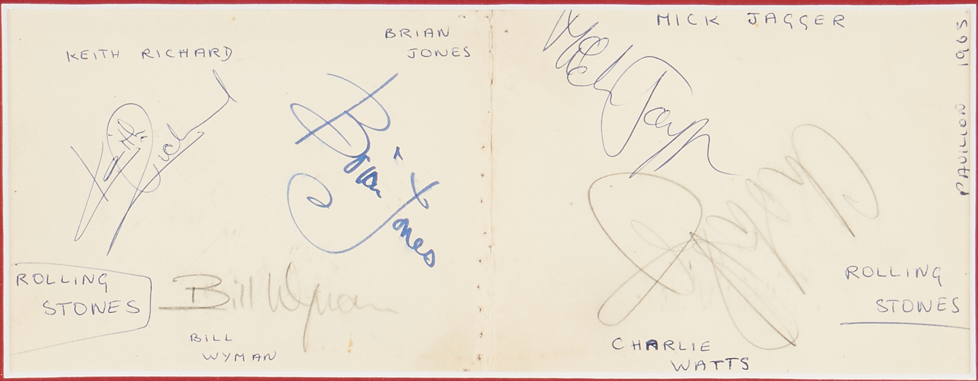 Lot 987: Rolling Stones Signed Album Pages, Circa 1965