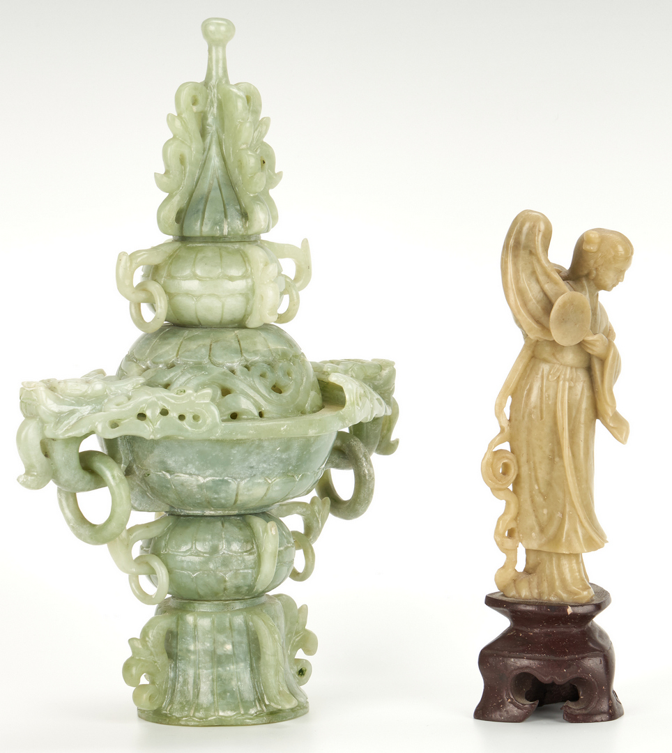 Lot 989: 14 Asian Decorative Items, incl. Porcelain Month Wine Cups