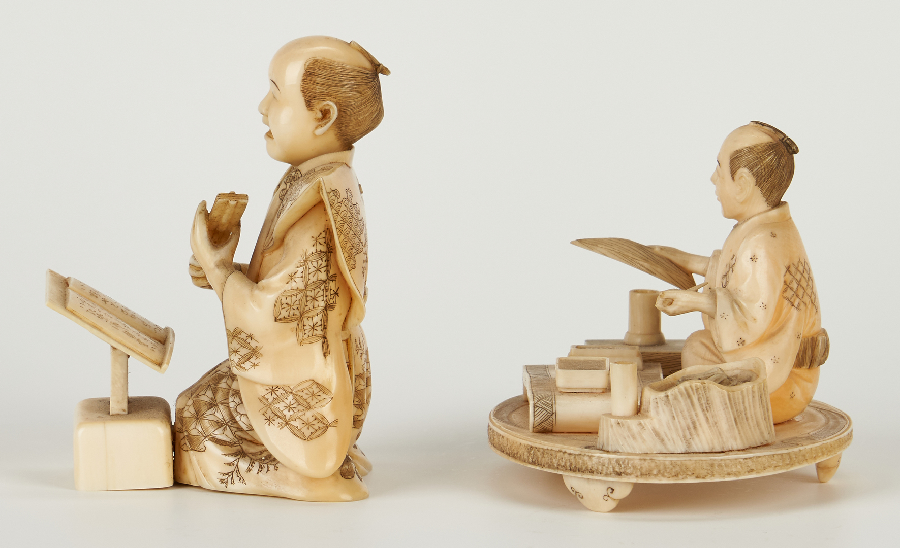 Lot 990: 6 Japanese Carved Okimono Figurals