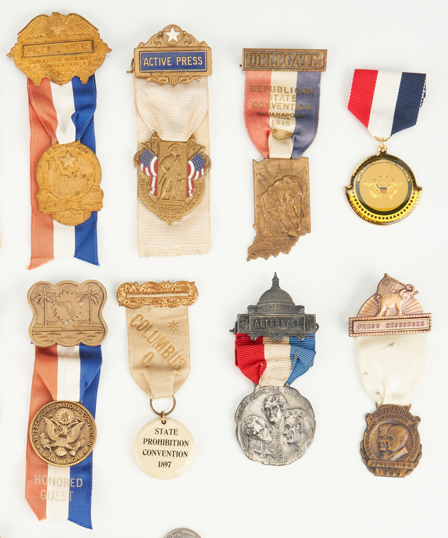 Lot 1016: 21 Political Party Convention Badges, dated 1897-1996
