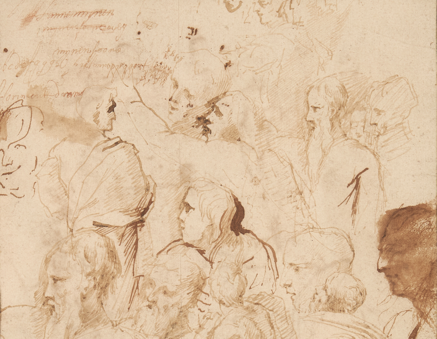 Lot 101: Attr. Pietro Testa, Old Master Pen and Ink Figure Drawing