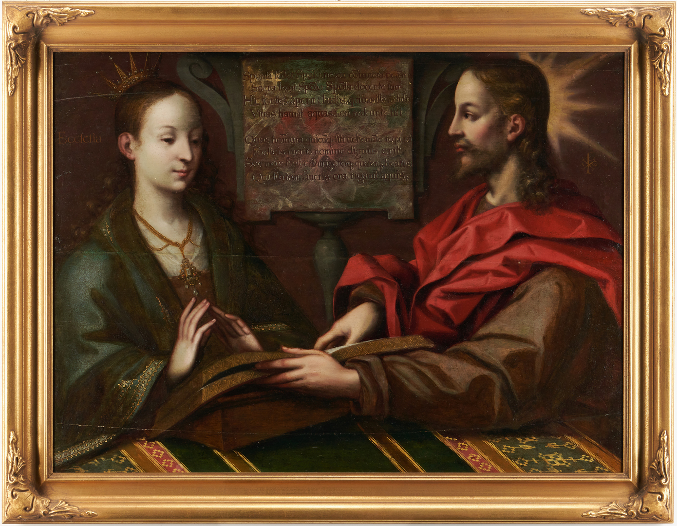 Lot 102: Flemish School Old Master O/B, Christ and The Virgin