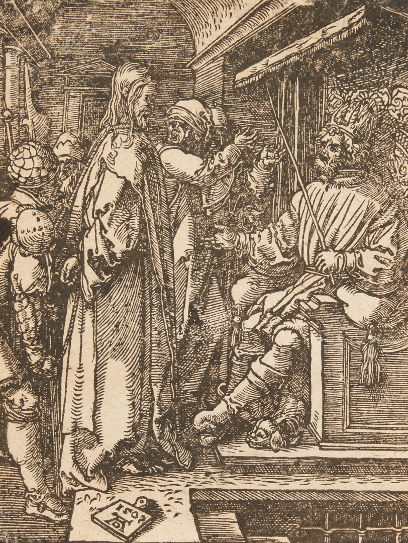 Lot 103: Albrecht Durer Woodcut, Christ Before Herod