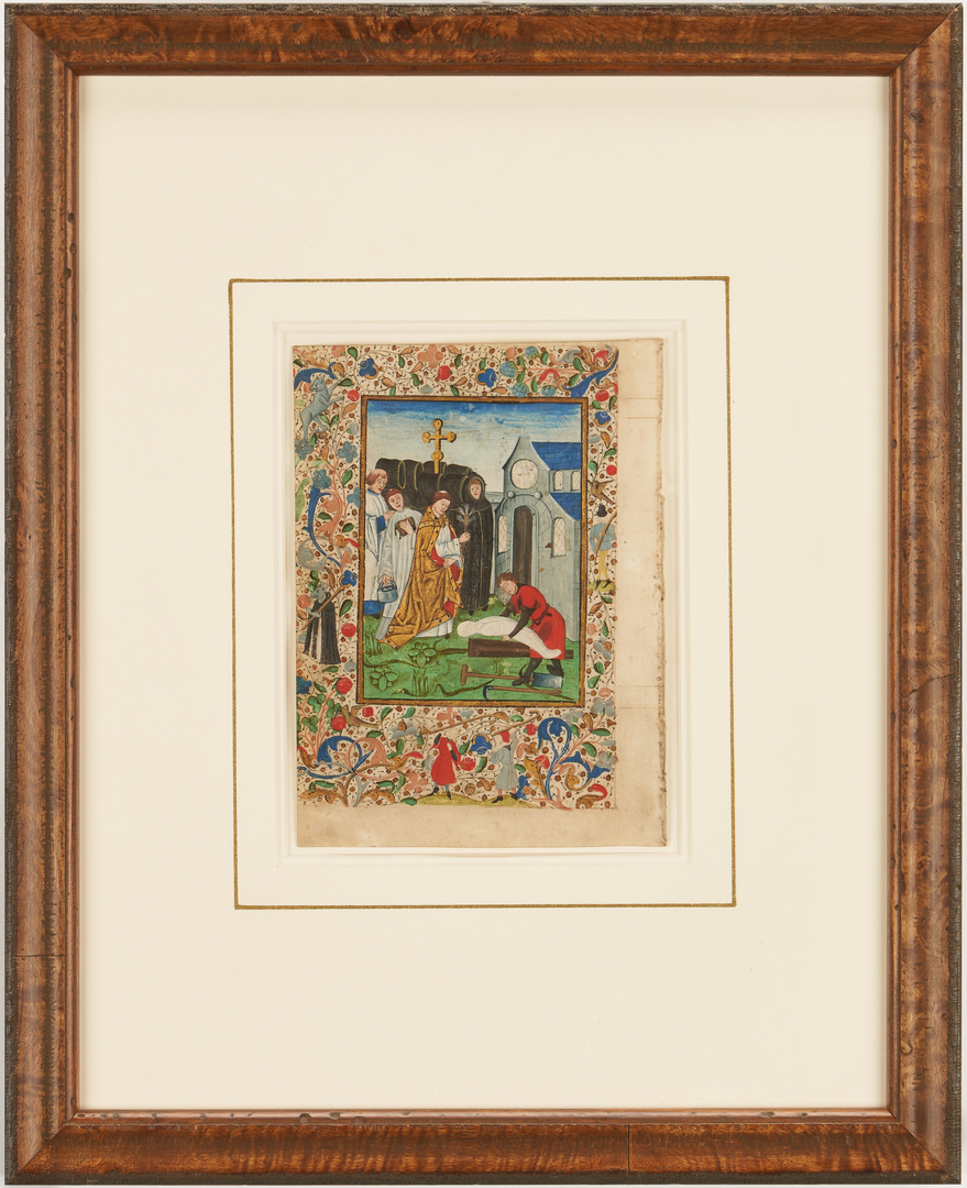 Lot 104: Illuminated Miniature from Book of Hours – Burial