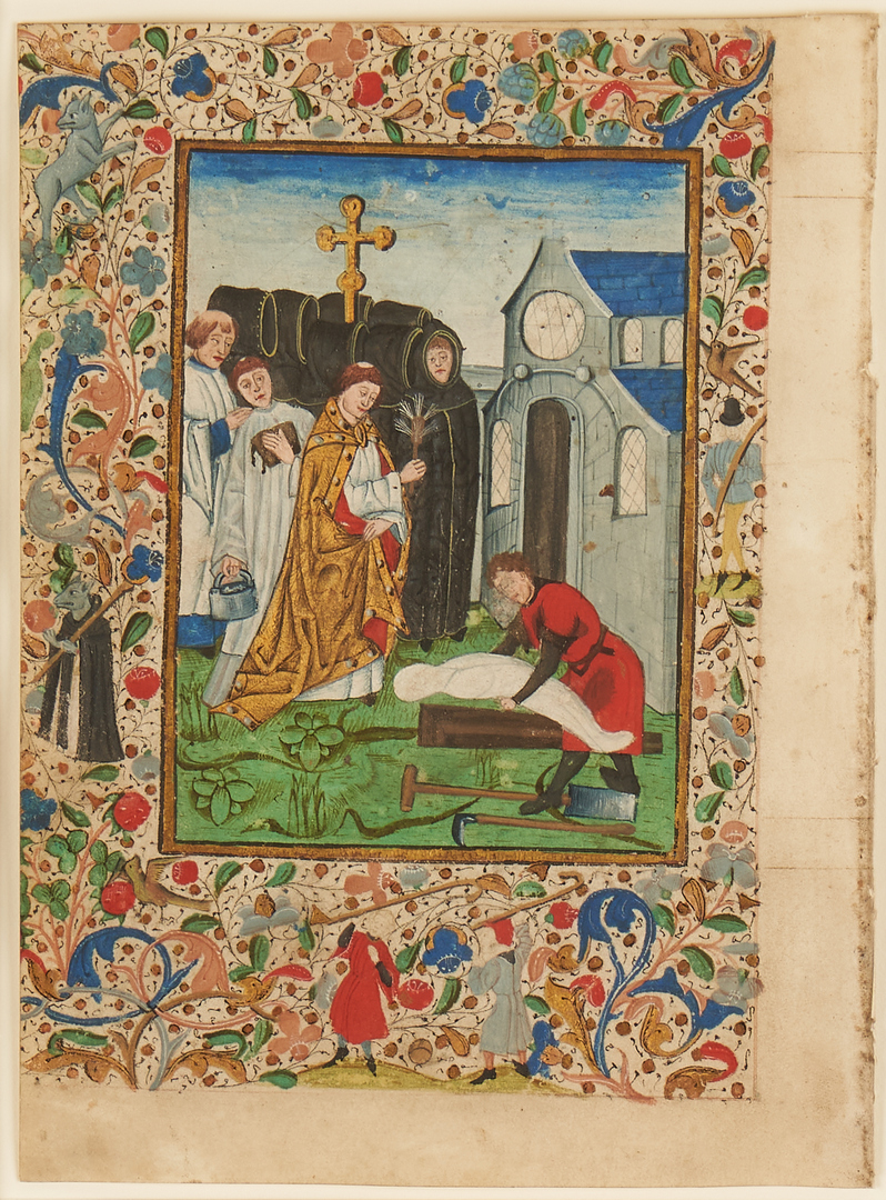 Lot 104: Illuminated Miniature from Book of Hours – Burial