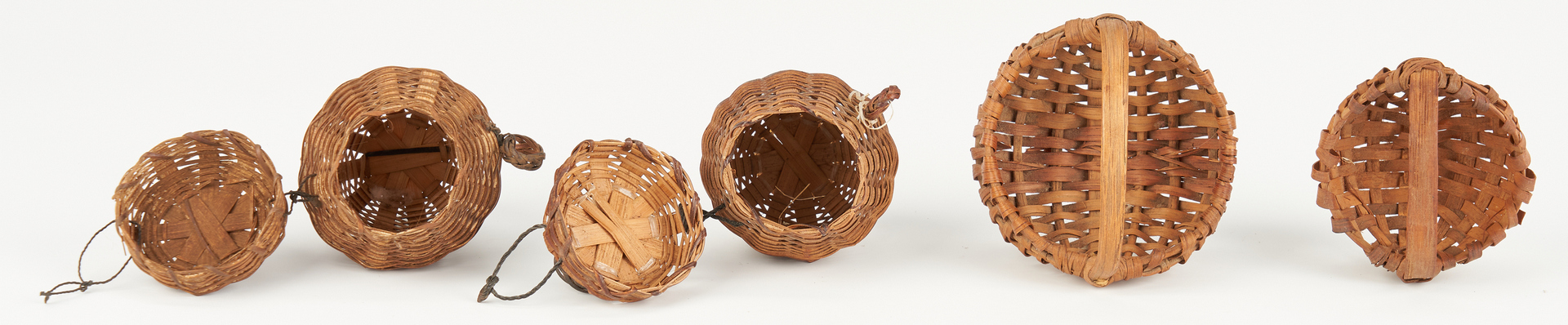 Lot 1056: 12 American Miniature Baskets, Prob. Southern