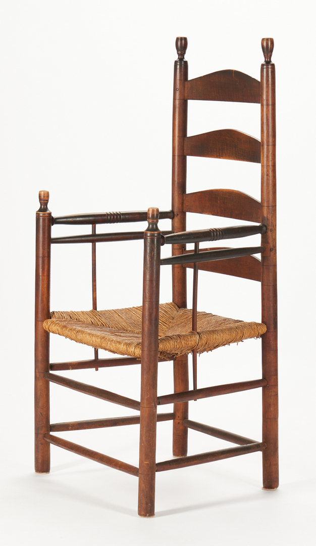 Lot 1063: Early Tiger Maple Slat Back Chair