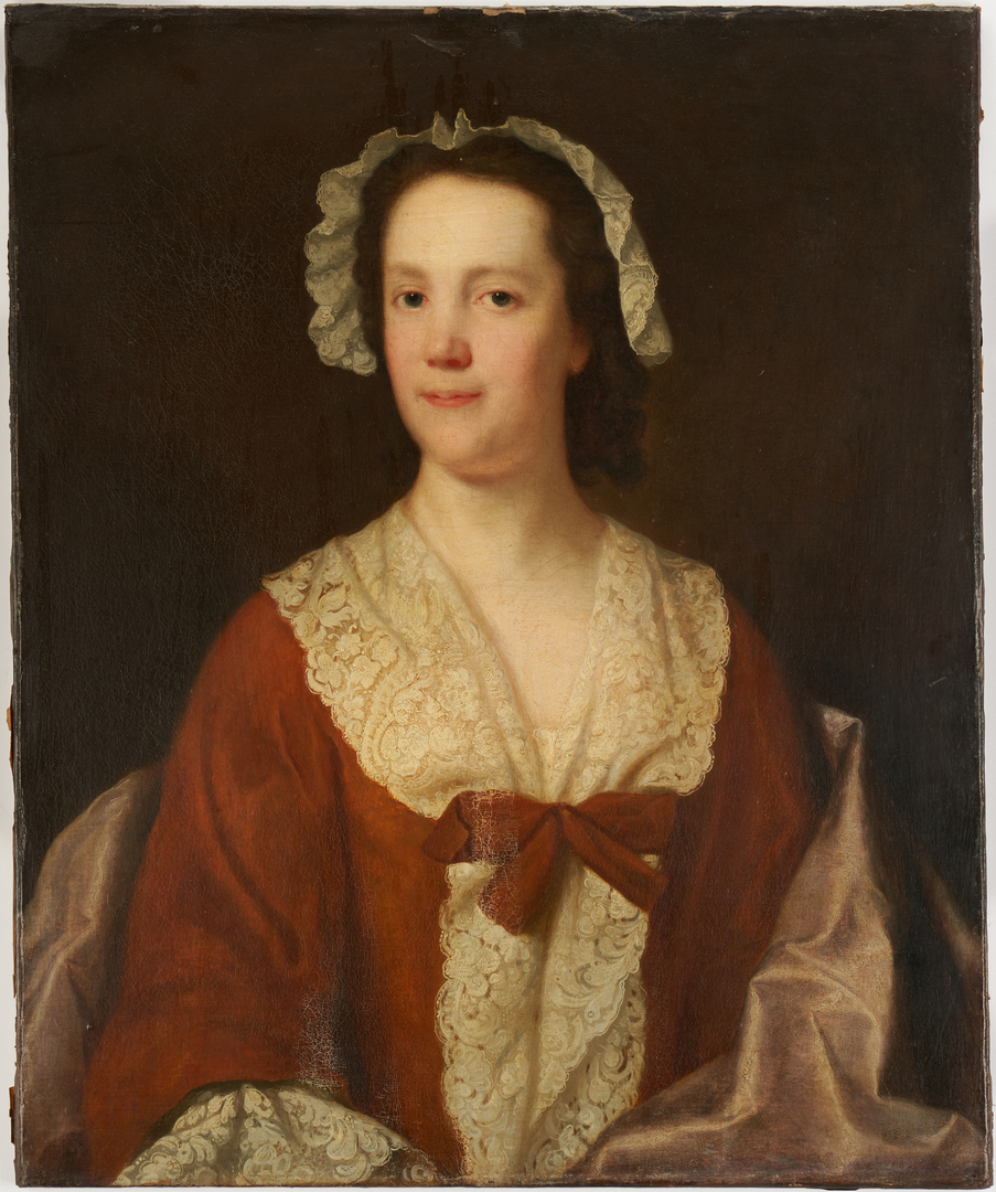 Lot 106: 18th c. English School Portrait of a Woman, O/C